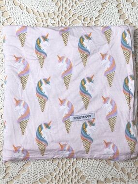 Posh Peanut Unicorn Ice Cream Cone Pink Swaddle Bamboo Baby Girl Blanket
